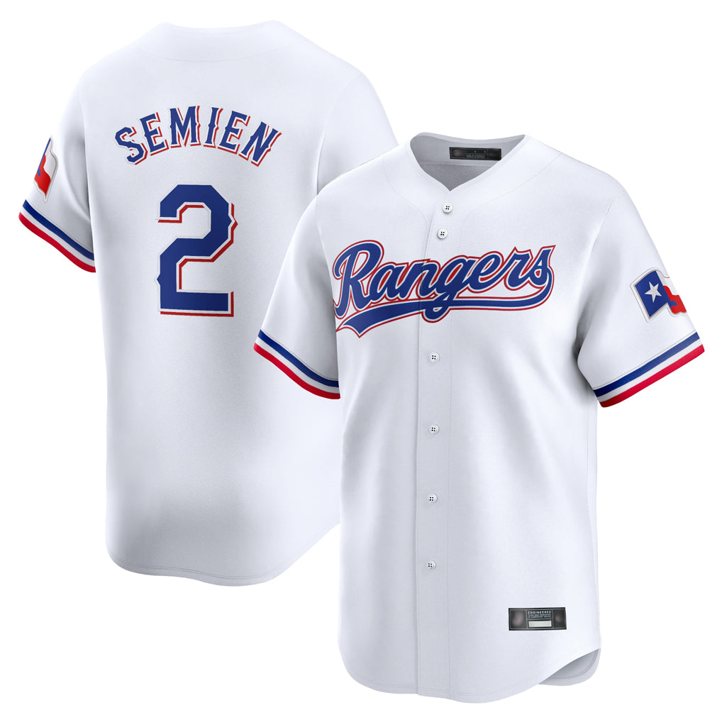 Ndoa T.Rangers #2 Marcus Semien Player White Home Limited Stitched Jerseys