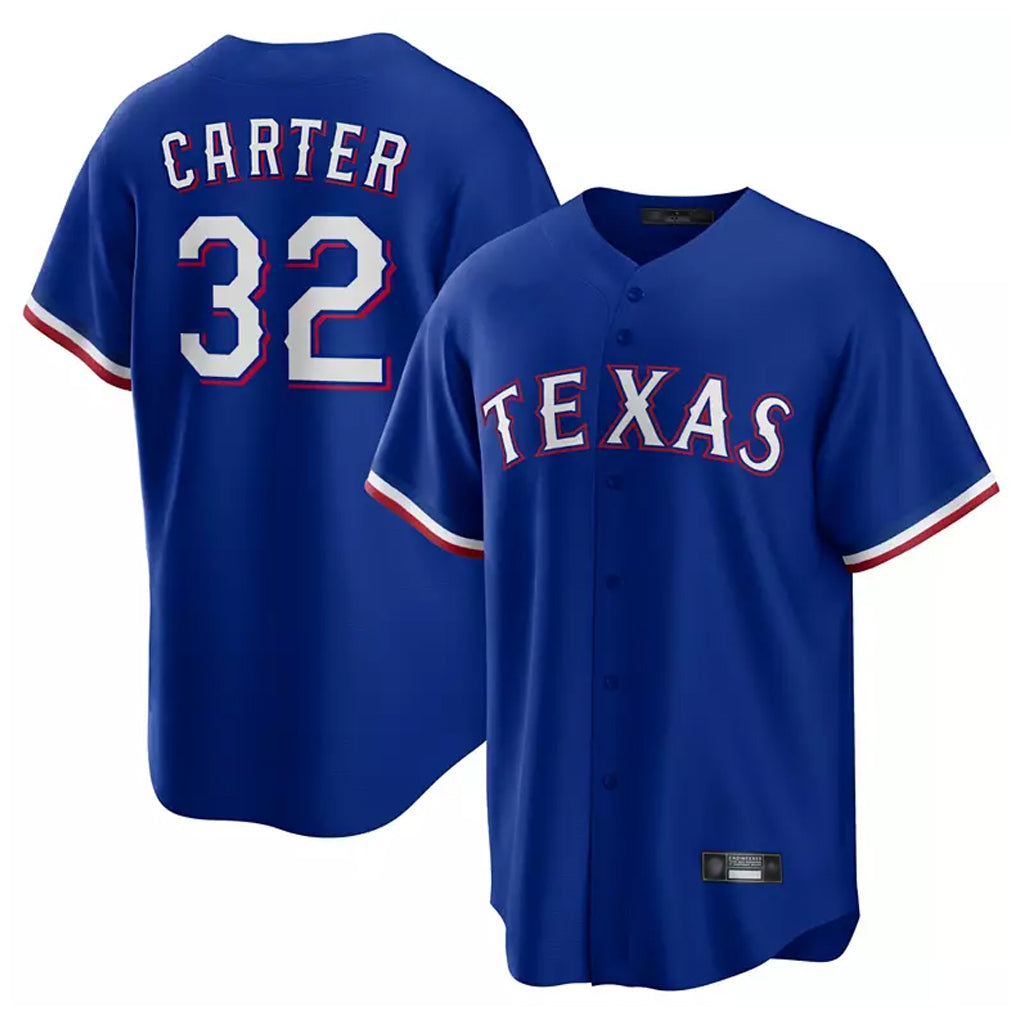 Ndoa T.Rangers #32 Evan Carter Player Royal Home Limited Stitched Jerseys