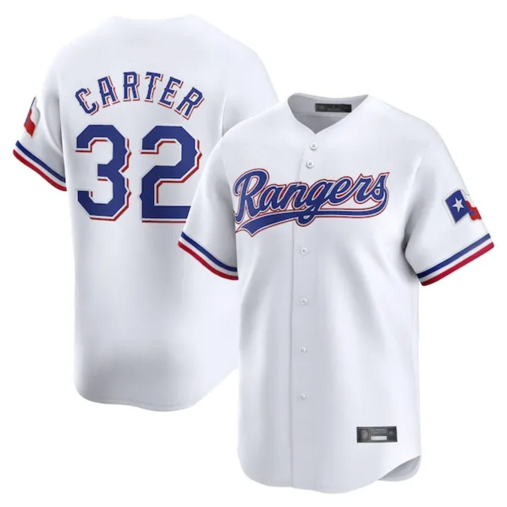 Ndoa T.Rangers #32 Evan Carter Player White Home Limited Stitched Jerseys