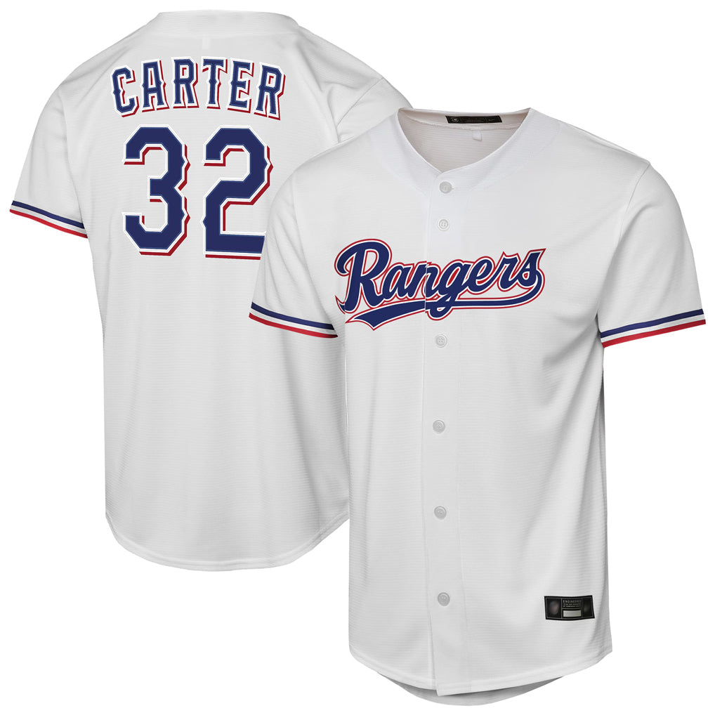 Ndoa T.Rangers #32 Evan Carter Player White Home Replica Stitched Jerseys