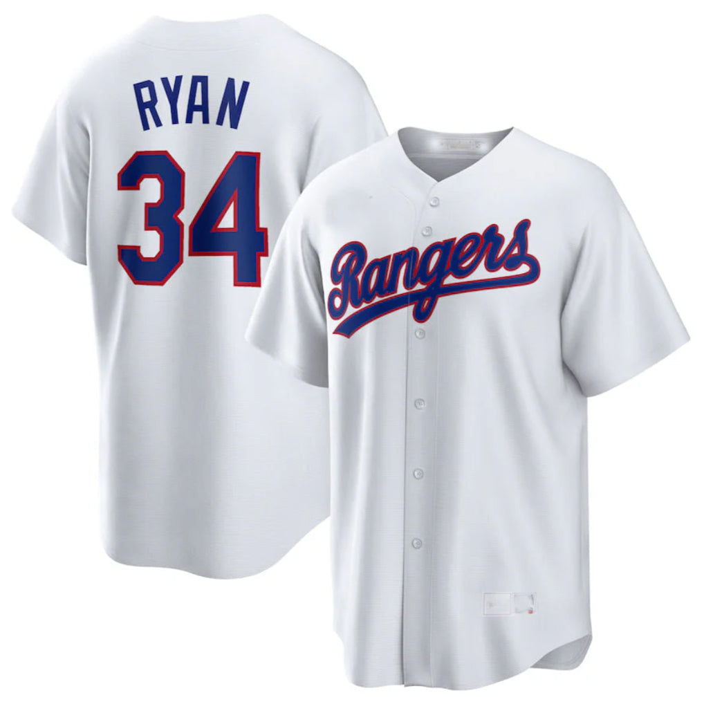 Ndoa T.Rangers #34 Nolan Ryan Player White Home Game Stitched Jerseys