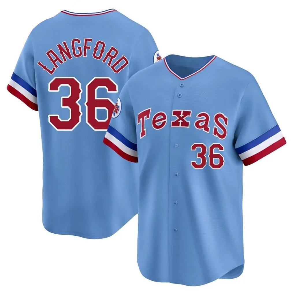 Ndoa T.Rangers #36 Wyatt Langford Player Blue Home City Connect Limited Stitched Jerseys