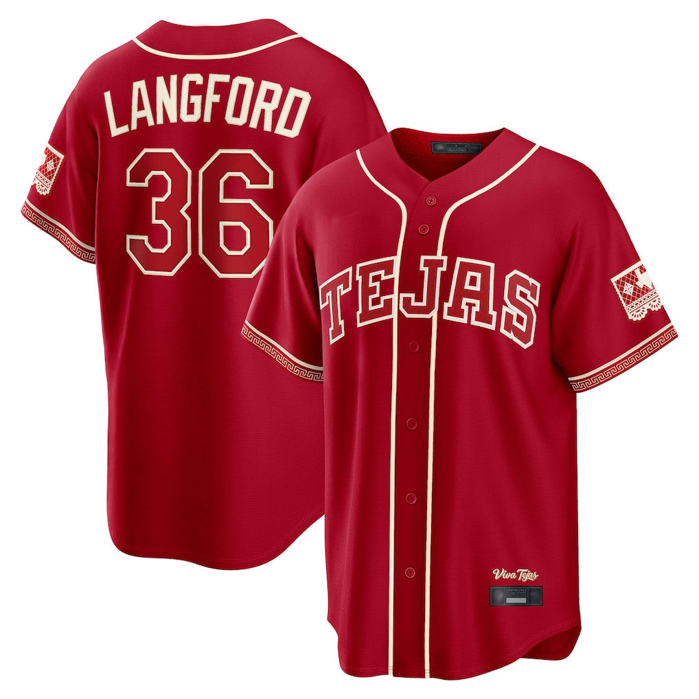 Ndoa T.Rangers #36 Wyatt Langford Player Red 2026 City Connect Limited Stitched Jerseys