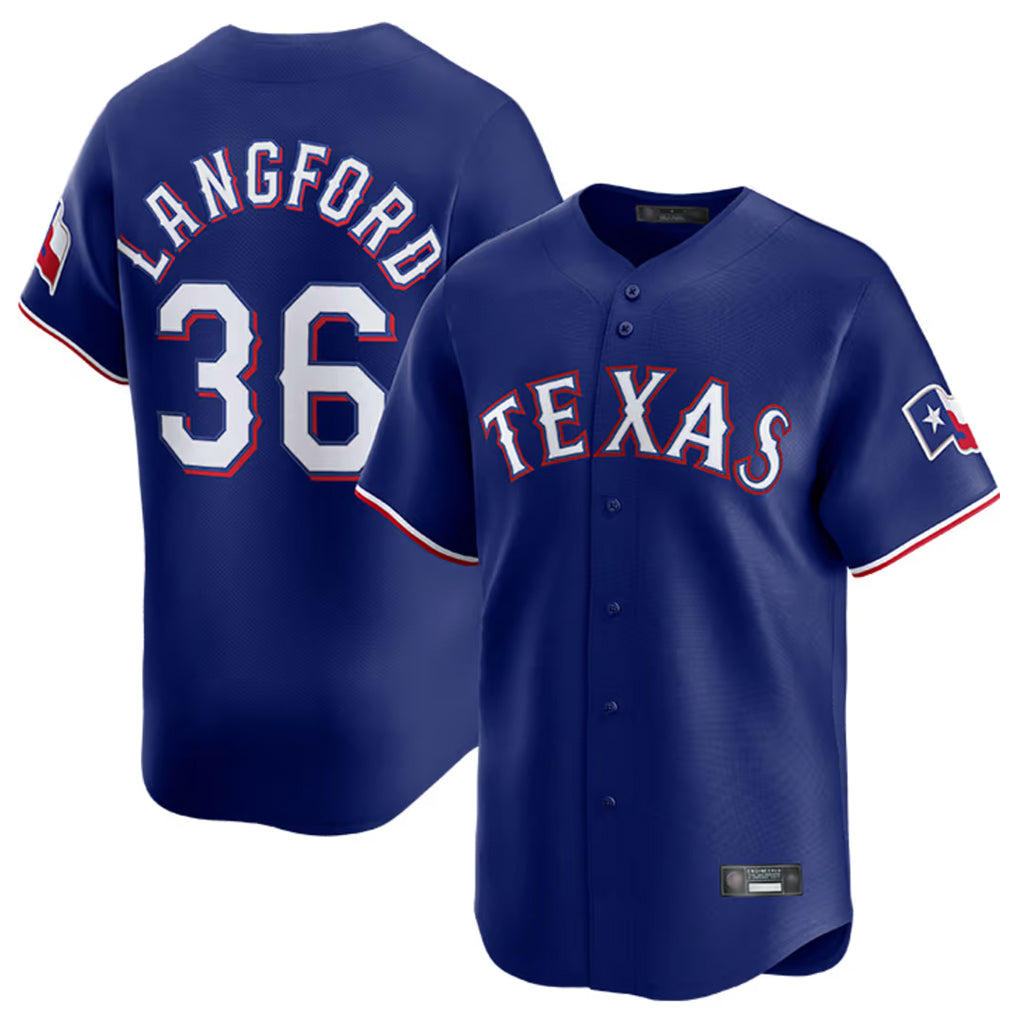 Ndoa T.Rangers #36 Wyatt Langford Player Royal Home Limited Stitched Jerseys