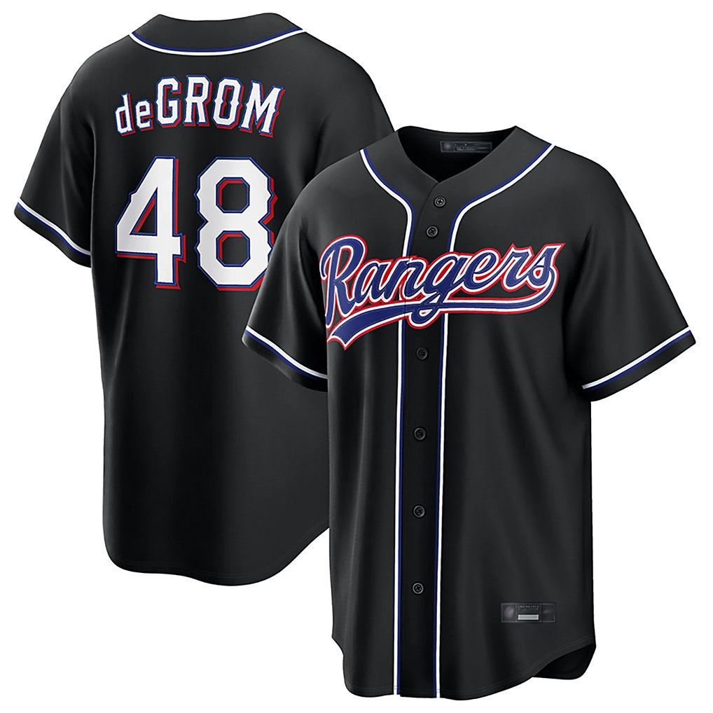 Ndoa T.Rangers #48 Jacob deGrom Player Black 2026 Out Fashion Replica Stitched Jerseys