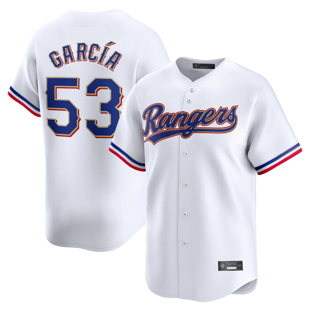 Ndoa T.Rangers #53 Adolis Garcia Player Gold Home Limited White Stitched Jerseys