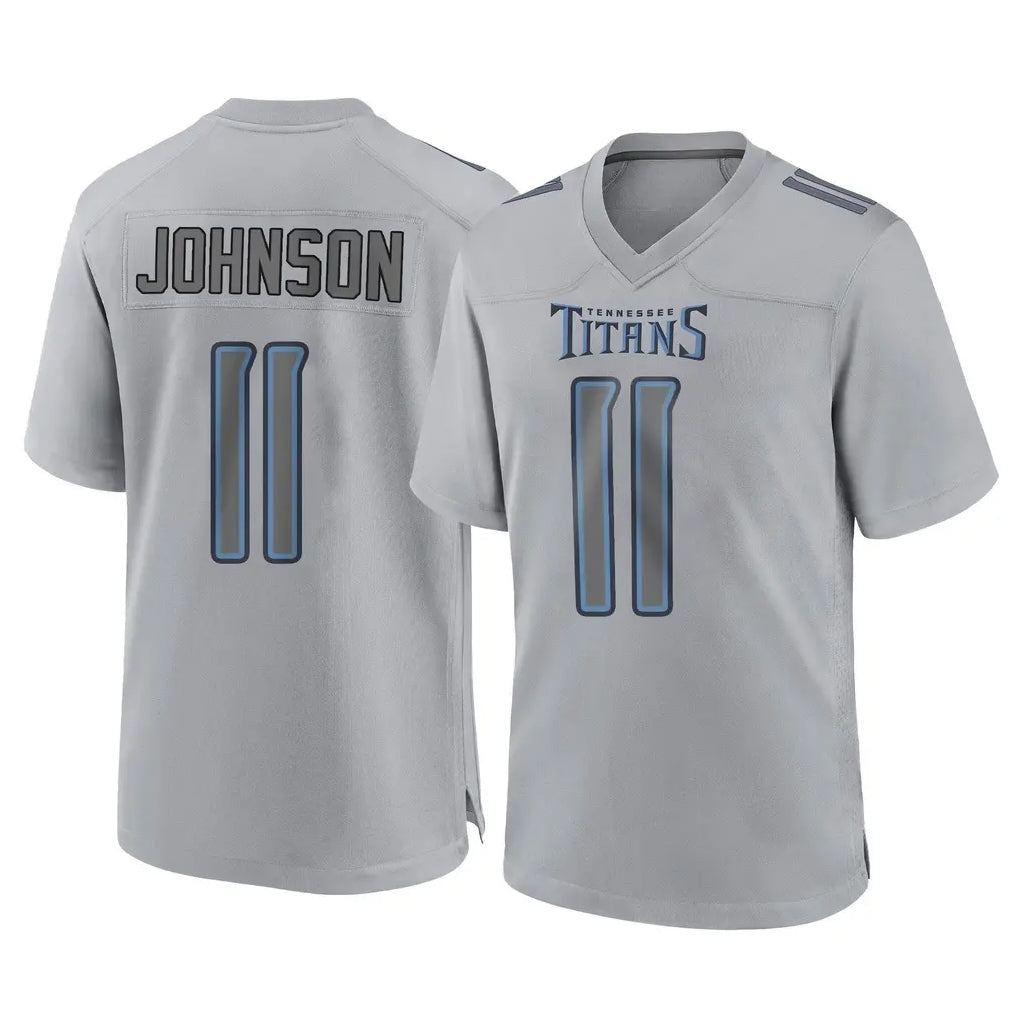 Ndoa T.Titans #11 Jermaine Johnson II Player Gray Atmosphere Fashion Home Game Stitched Jerseys