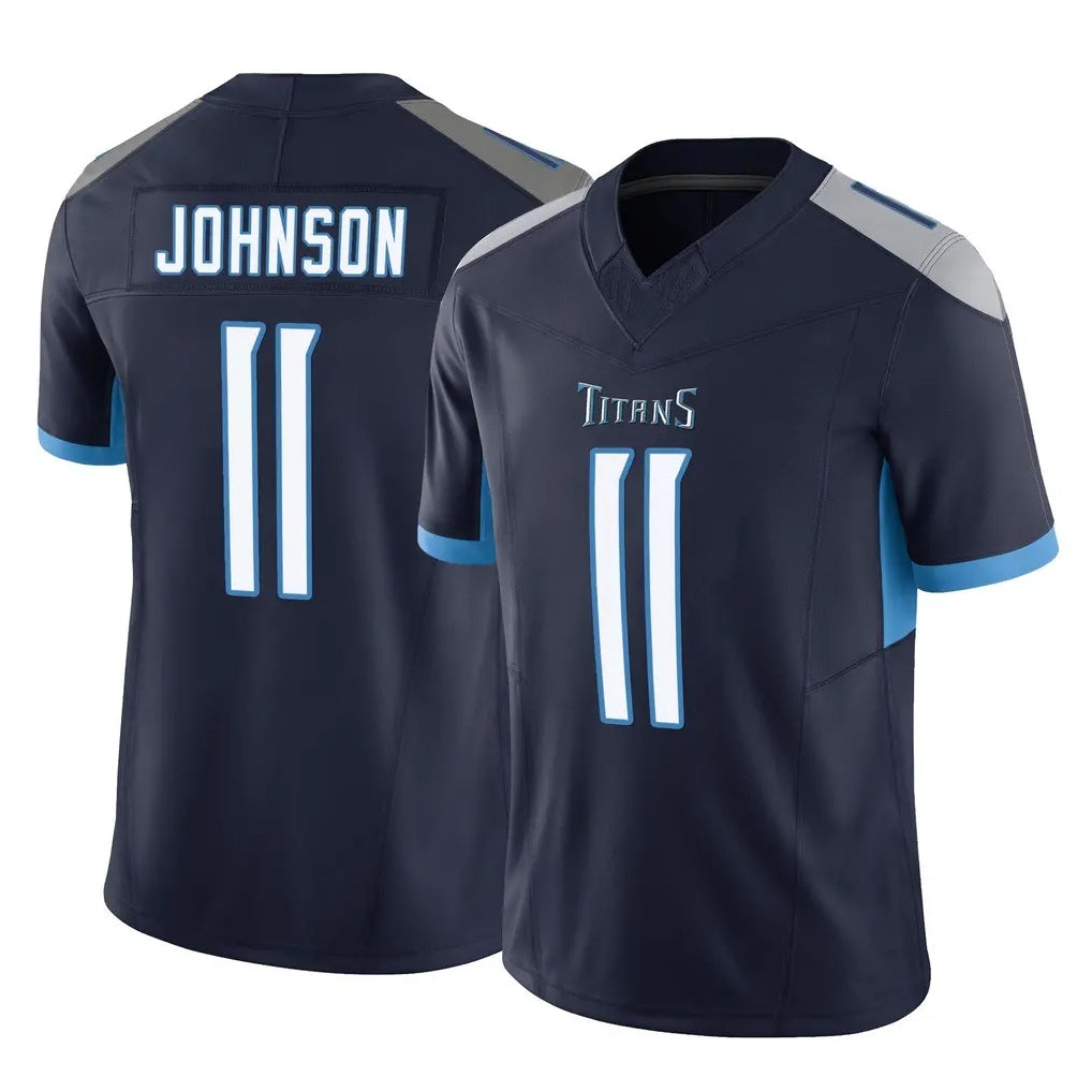 Ndoa T.Titans #11 Jermaine Johnson II Player Navy Limited Vapor F.U.S.E. Home Game Stitched Jerseys