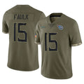 Ndoa T.Titans #15 Keldric Faulk Player Olive Limited Salute to Service Home Game Stitched Jerseys