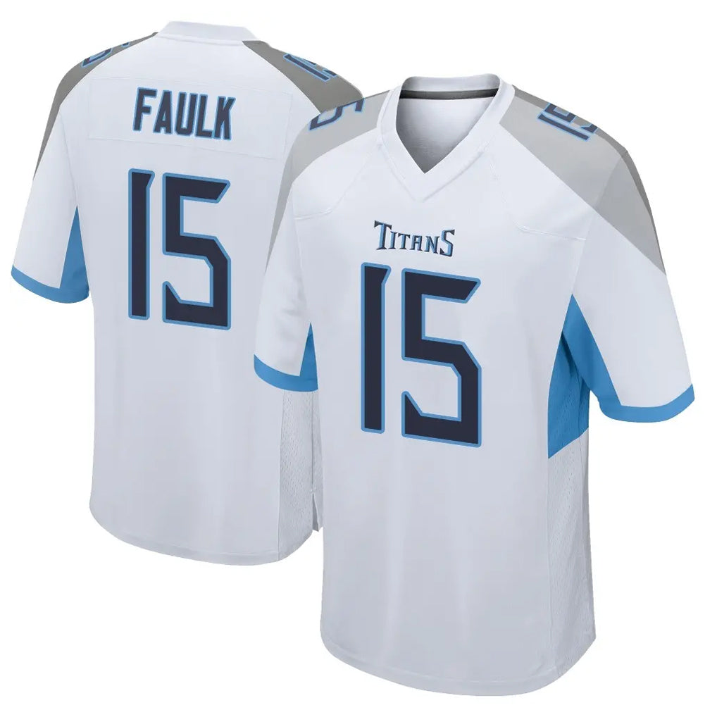 Ndoa T.Titans #15 Keldric Faulk Player White Home Game Stitched Jerseys