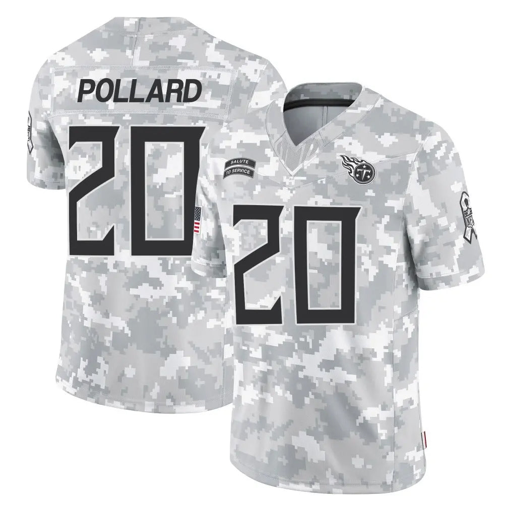 Ndoa T.Titans #20 Tony Pollard Player Arctic Camo Limited Salute to Service Home Game Stitched Jerseys