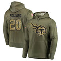 Ndoa T.Titans #20 Tony Pollard Player Camo Salute To Service Hoodies Olive Stitched Jerseys