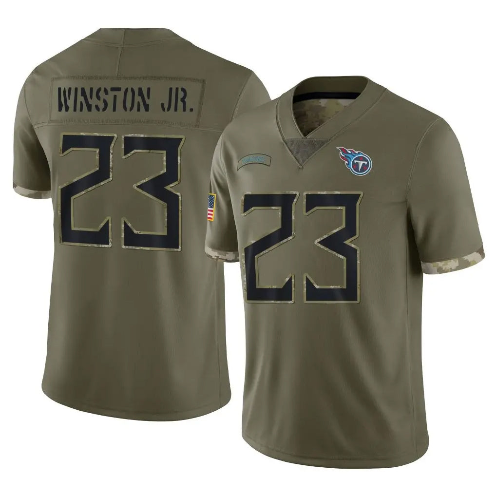 Ndoa T.Titans #23 Kevin Winston Jr. Player Olive Limited Salute to Service Home Game Stitched Jerseys