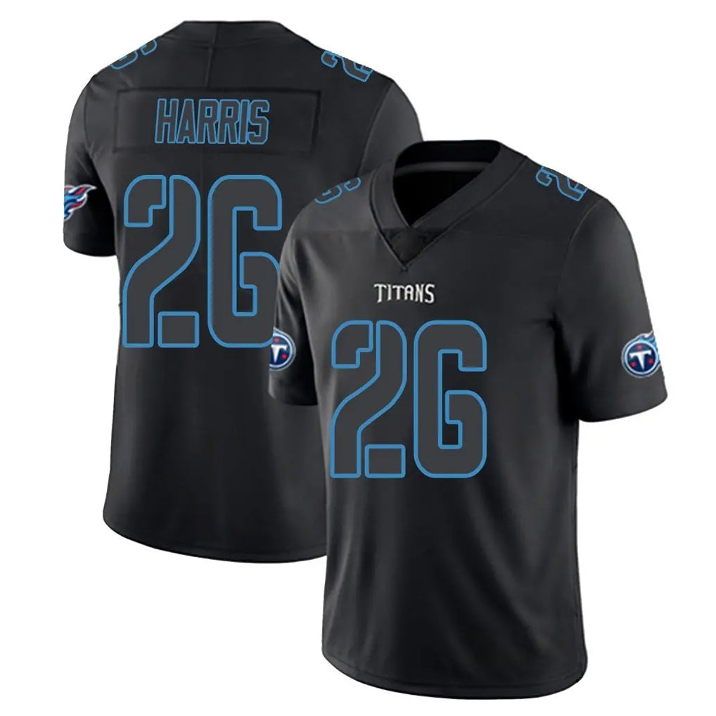Ndoa T.Titans #26 Marcus Harris Player Black Impact Limited Home Game Stitched Jerseys
