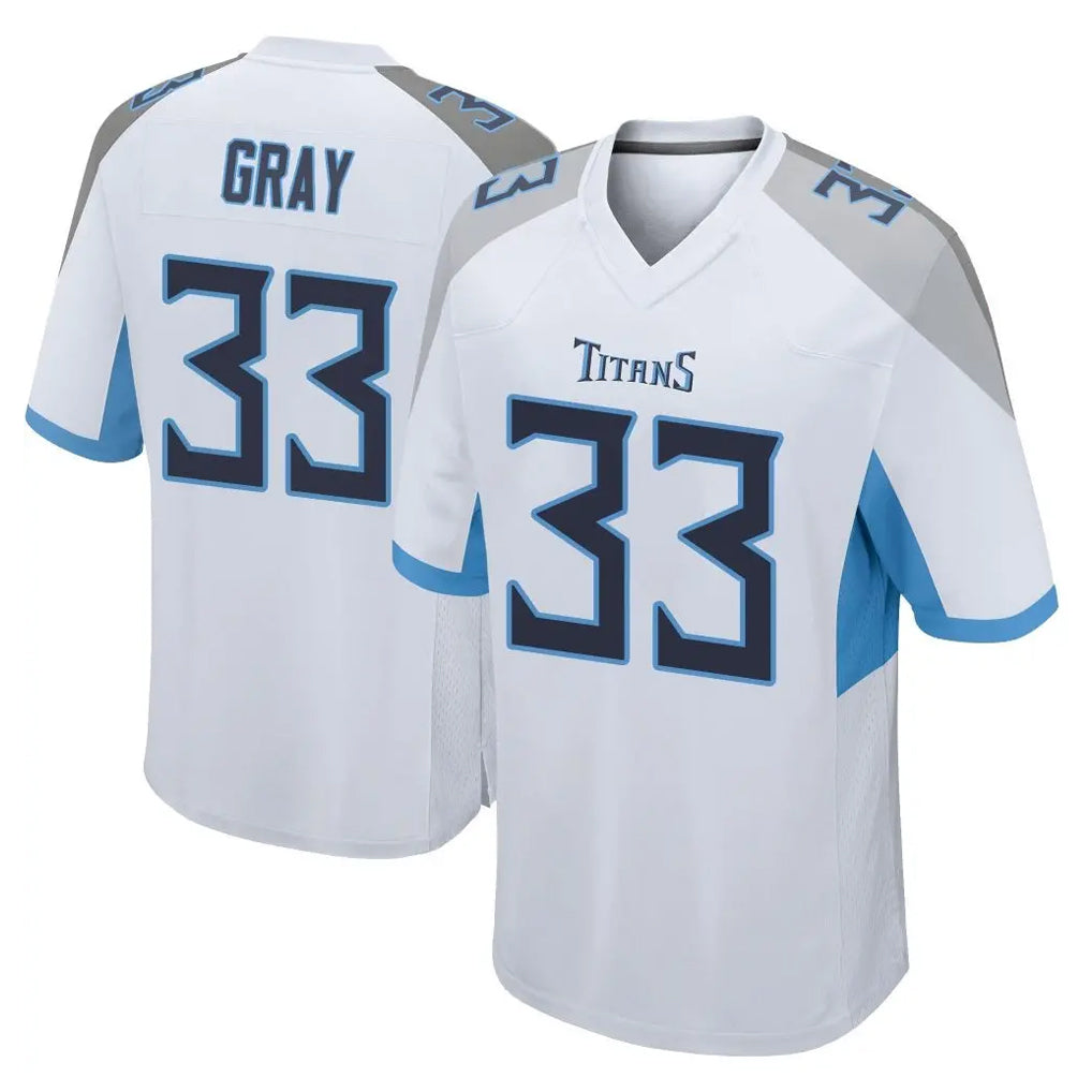 Ndoa T.Titans #33 Cedric Gray Player White Home Game Stitched Jerseys
