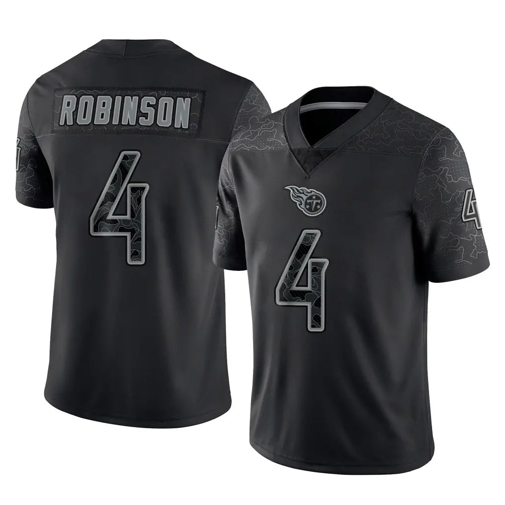 Ndoa T.Titans #4 Wan'Dale Robinson Player Black Limited Reflective Home Game Stitched Jerseys