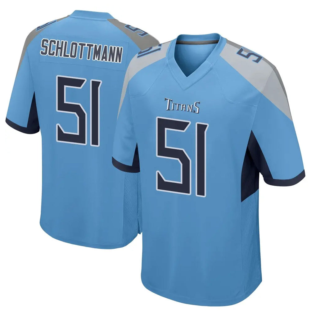 Ndoa T.Titans #51 Austin Schlottmann Player Light Blue Home Game Stitched Jerseys