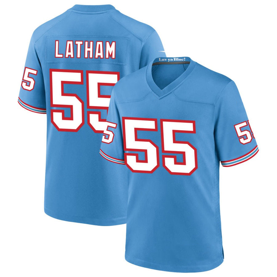 Ndoa T.Titans #55 JC Latham Player Blue Throwback Alternate Game Stitched Jerseys
