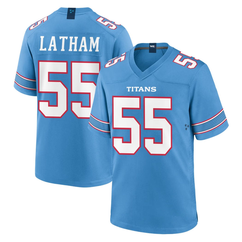 Ndoa T.Titans #55 JC Latham Player Light Blue 2026 Game Home Stitched Jerseys