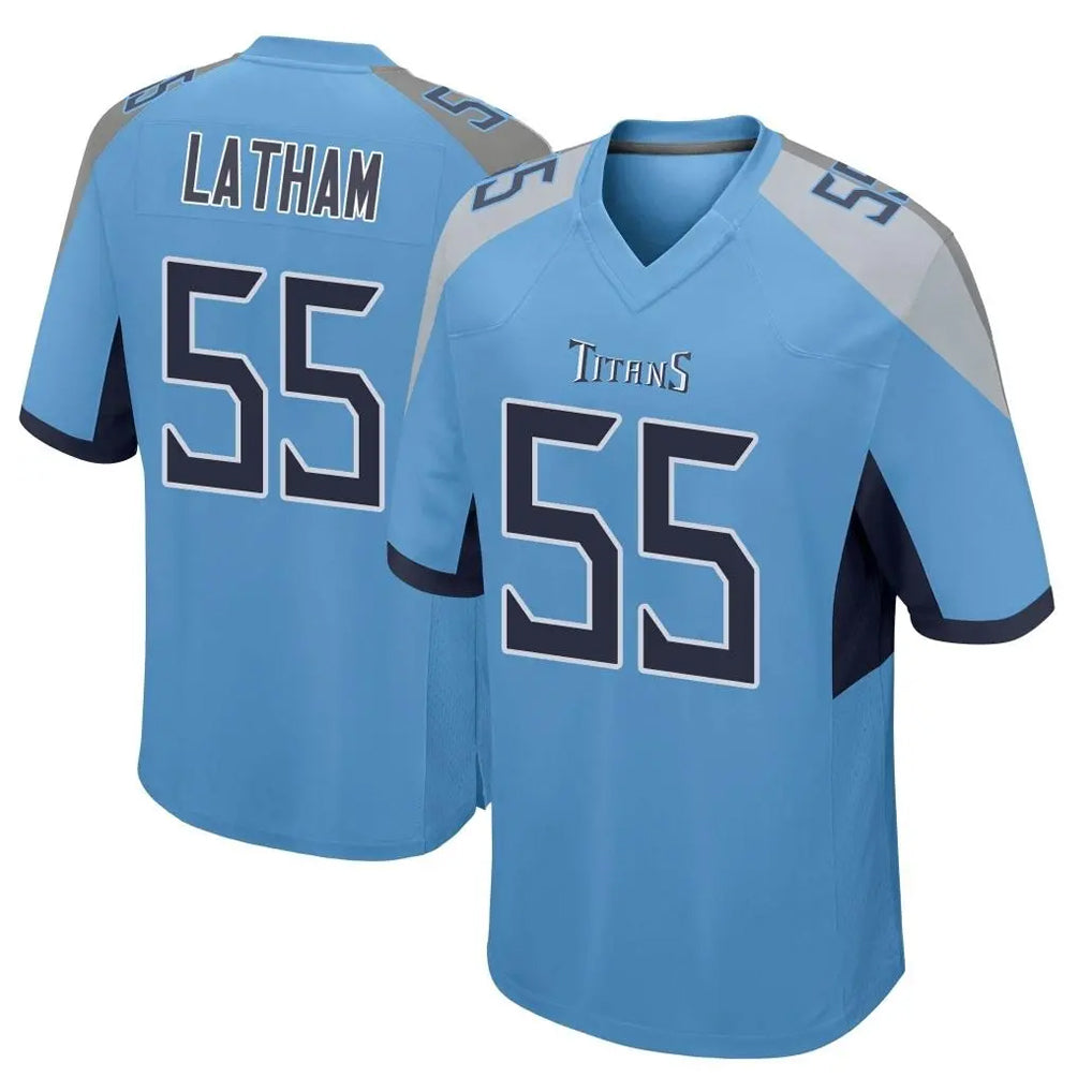 Ndoa T.Titans #55 JC Latham Player Light Blue Home Game Stitched Jerseys