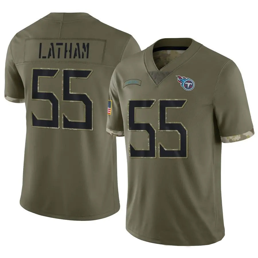 Ndoa T.Titans #55 JC Latham Player Olive Salute To Service Limited Stitched Jerseys