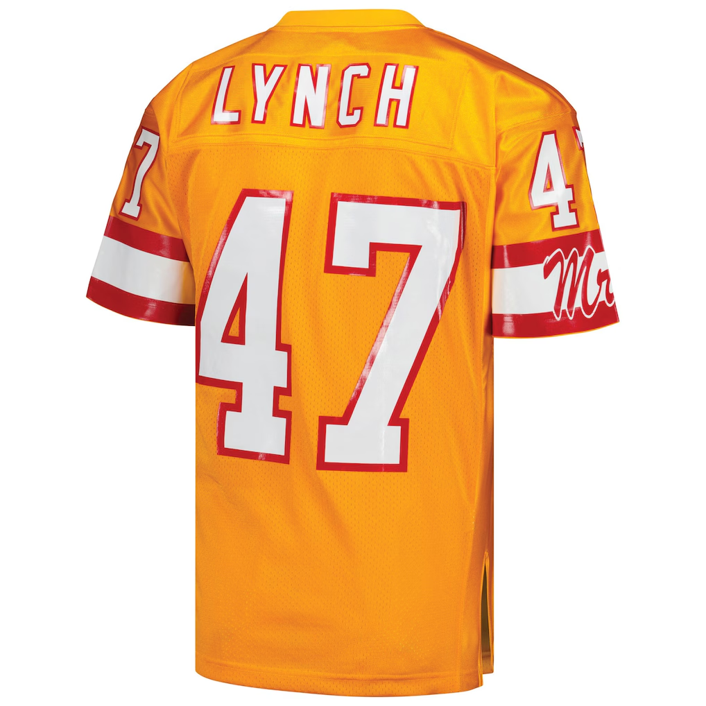 Ndoa TB.Buccaneers 1993 #47 John Lynch Mitchell & Ness Orange Authentic Throwback Retired Player Stitched Puhic Jersey