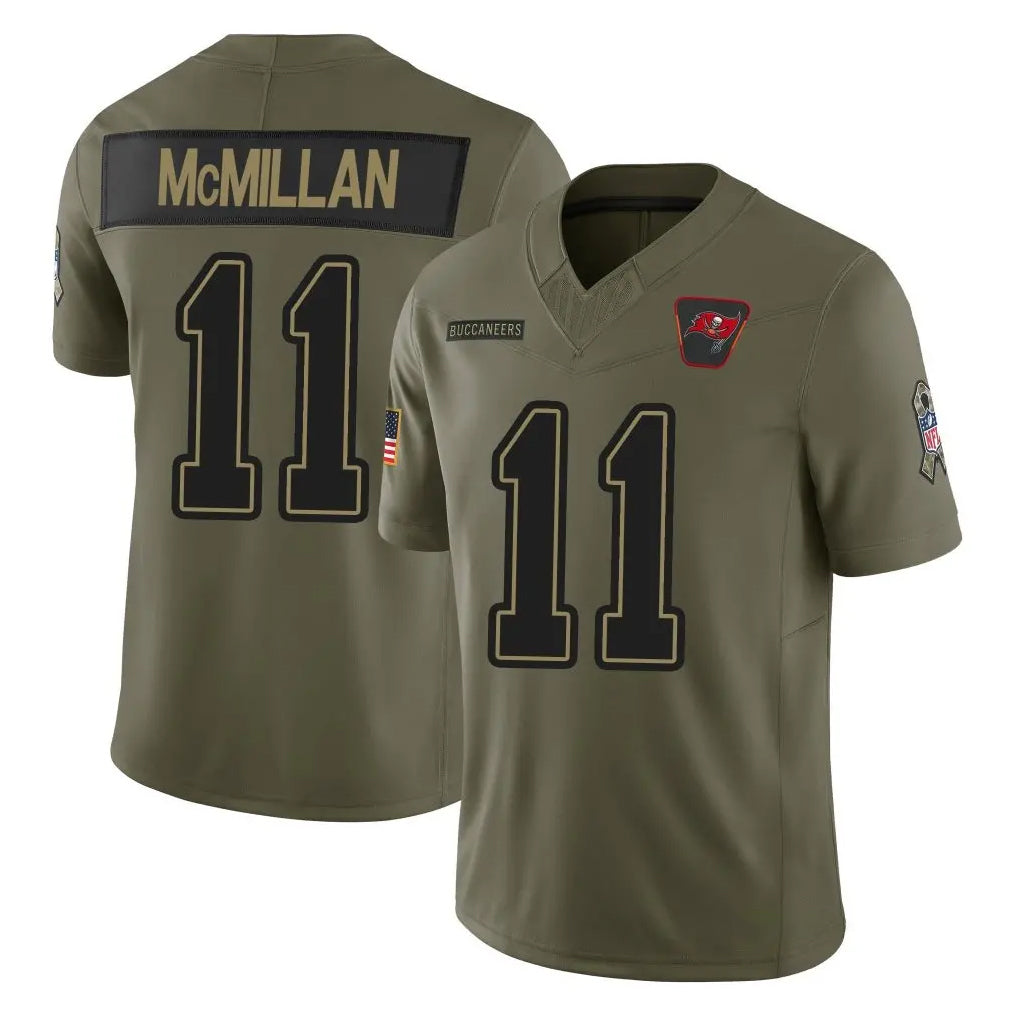 Ndoa TB.Buccaneers #11 Jalen McMillan Player Olive 2025 Salute To Service Limited Home Game Stitched Jerseys
