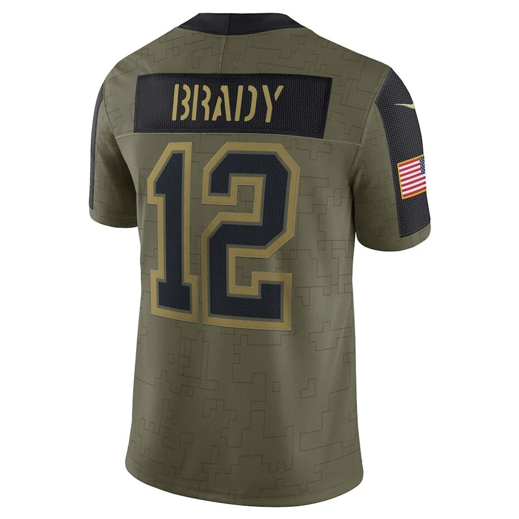 Ndoa TB.Buccaneers #12 Tom Brady Player Olive Salute To Service Stitched Jerseys