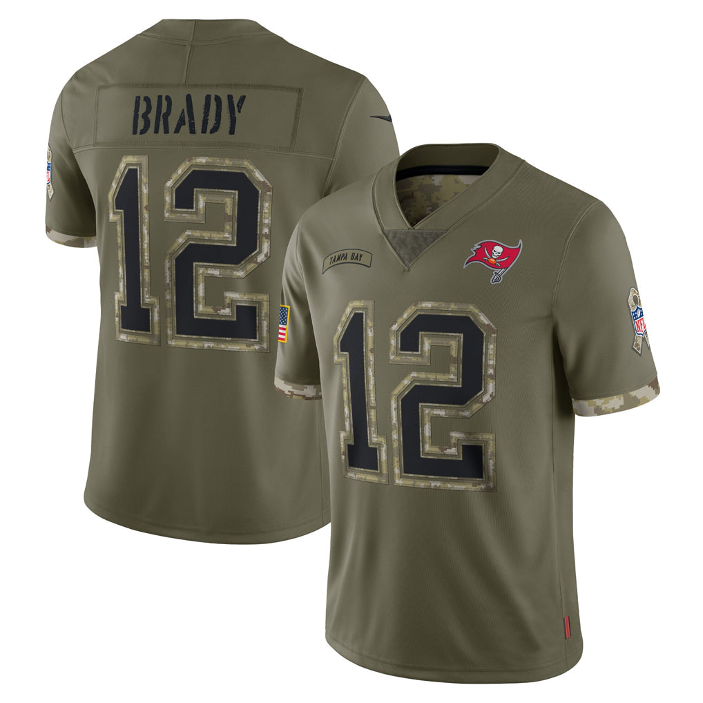 Ndoa TB.Buccaneers #12 Tom Brady Player Olive Salute To Service Limited Stitched Jerseys