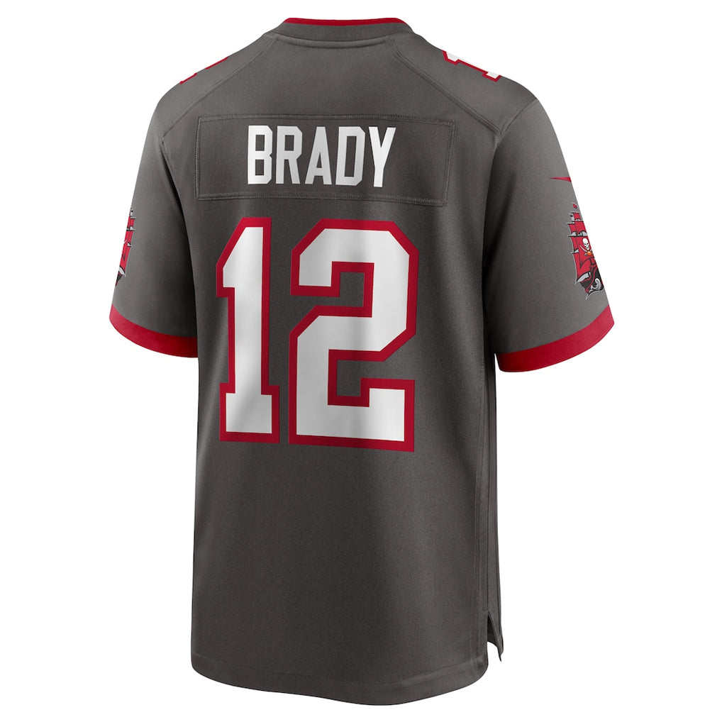 Ndoa TB.Buccaneers #12 Tom Brady Player Pewter Home Game Stitched Jerseys