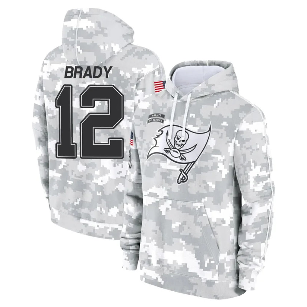 Ndoa TB.Buccaneers #12 Tom Brady Player Salute to Service Hoodies Stitched Jerseys