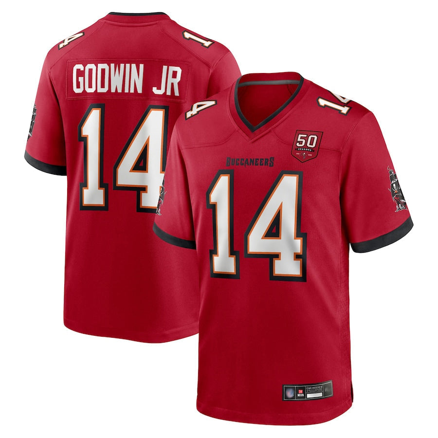 Ndoa TB.Buccaneers #14 Chris Godwin Jr. Player Red 50th Anniversary Game Stitched Jerseys