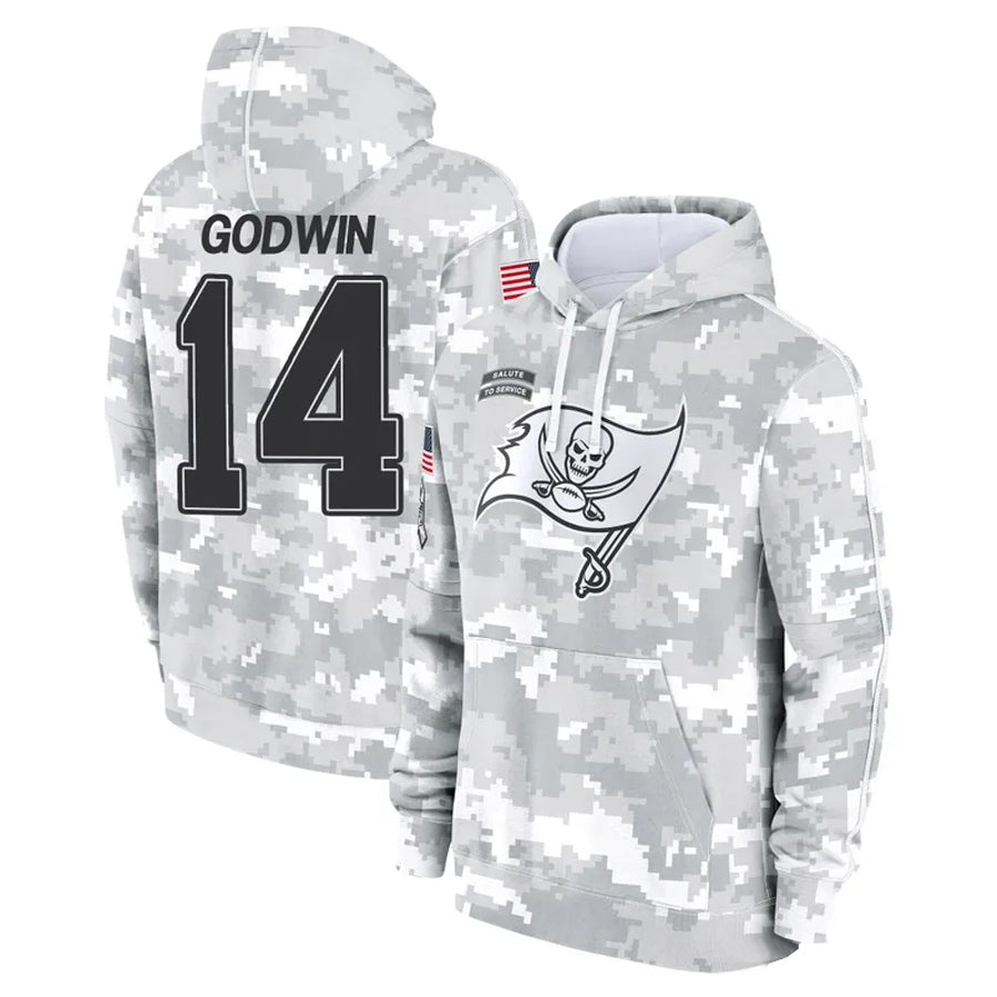 Ndoa TB.Buccaneers #14 Chris Godwin Jr. Player Salute to Service Hoodies Stitched Jerseys