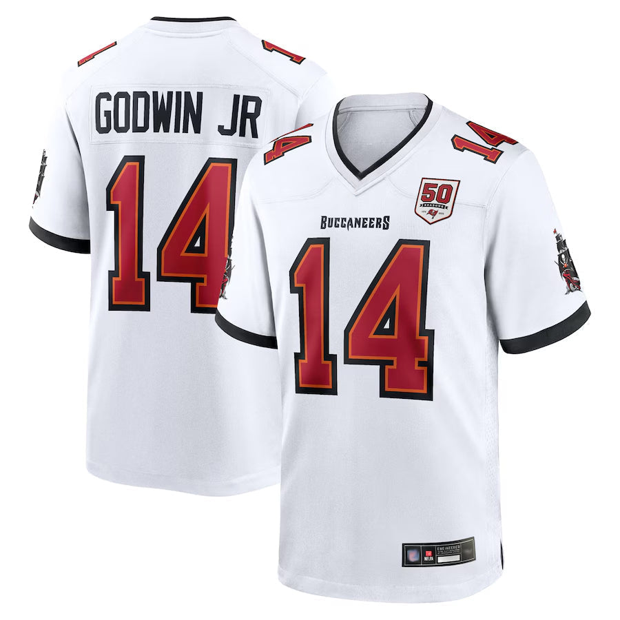 Ndoa TB.Buccaneers #14 Chris Godwin Jr. Player White 50th Anniversary Game Stitched Jerseys