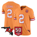 Ndoa TB.Buccaneers #2 Emeka Egbuka Player Orange 50th Season Vapor Limited Home Game Stitched Jerseys