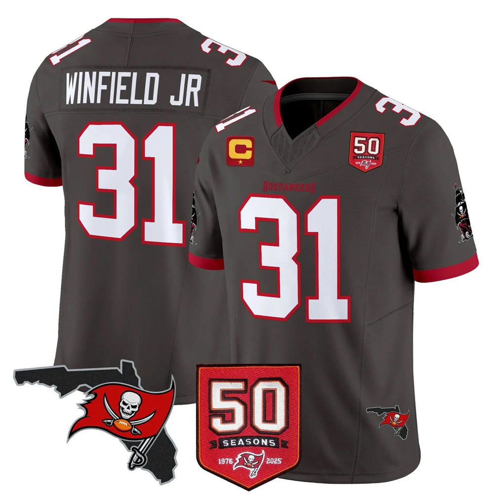 Ndoa TB.Buccaneers #31 Antoine Winfield Jr. Player Pewter Limited 2026 Season Vapor F.U.S.E. Home Game Stitched Jerseys