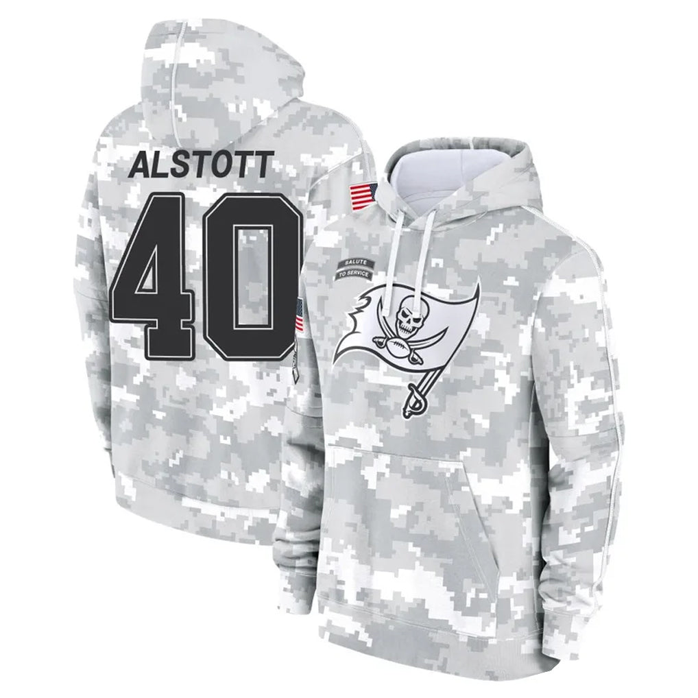 Ndoa TB.Buccaneers #40 Mike Alstott Player Arctic Camo Salute to Service Hoodies Stitched Jerseys