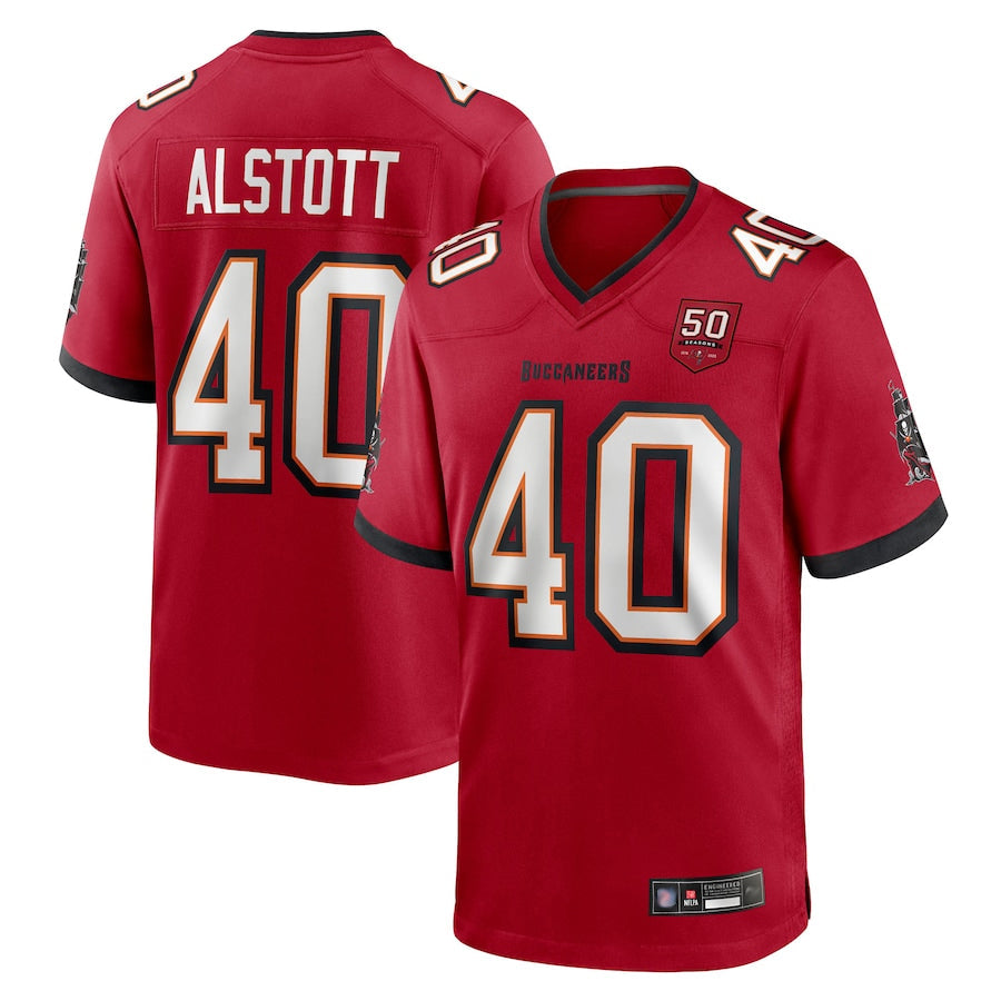 Ndoa TB.Buccaneers #40 Mike Alstott Player Red 50th Anniversary GameStitched Jerseys