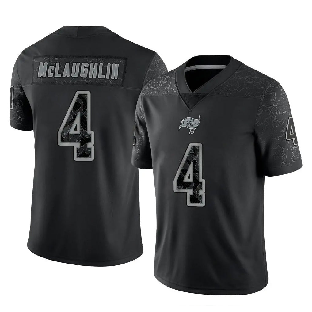 Ndoa TB.Buccaneers #4 Chase McLaughlin Player Black Reflective Limited Home Game Stitched Jerseys