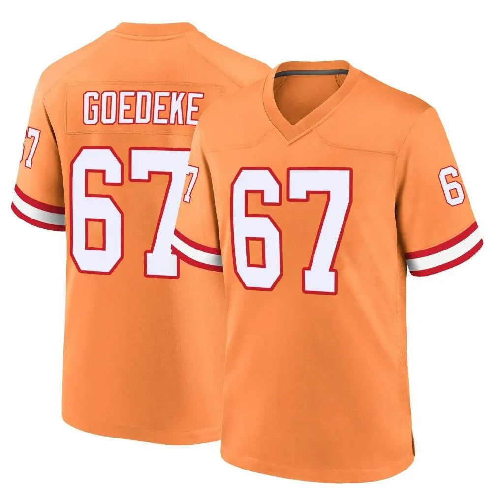 Ndoa TB.Buccaneers #67 Luke Goedeke Player Orange Throwback Home Game Stitched Jerseys