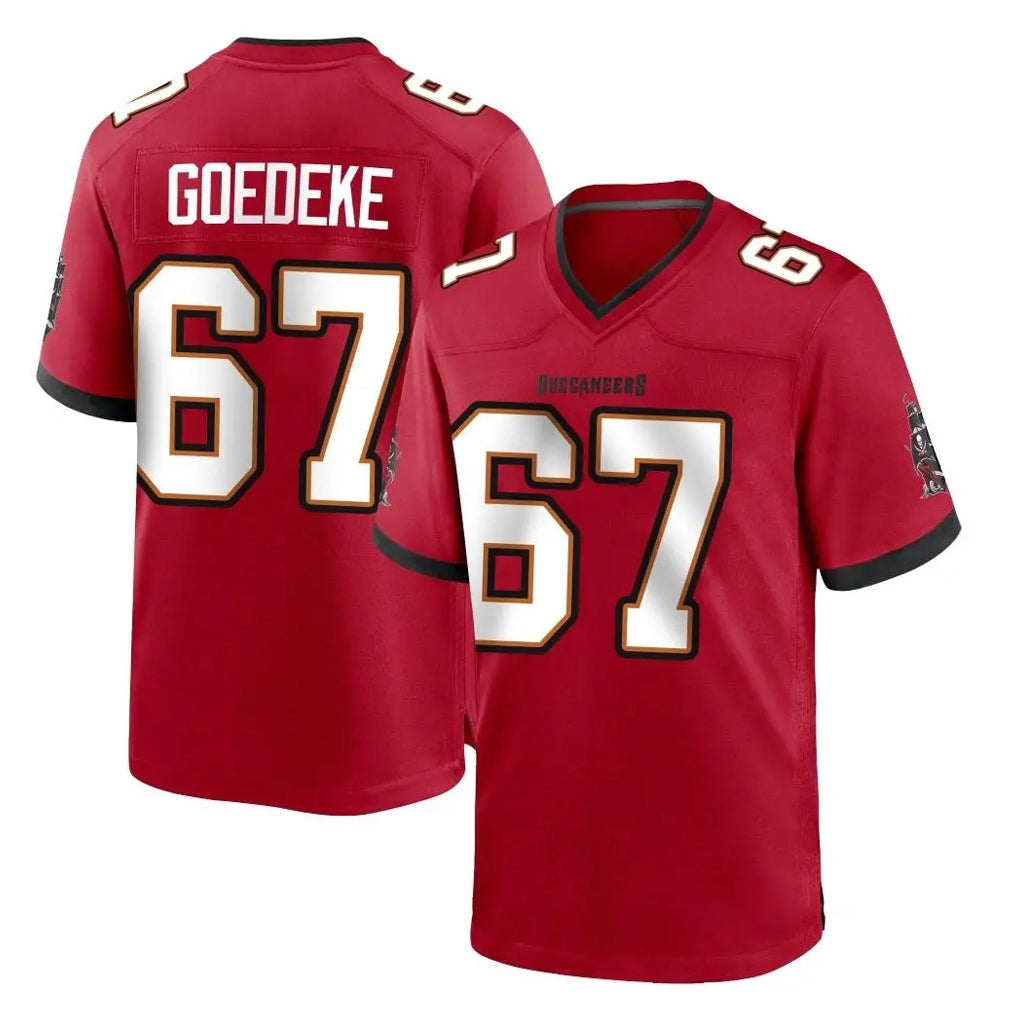 Ndoa TB.Buccaneers #67 Luke Goedeke Player Red Home Game Stitched Jerseys