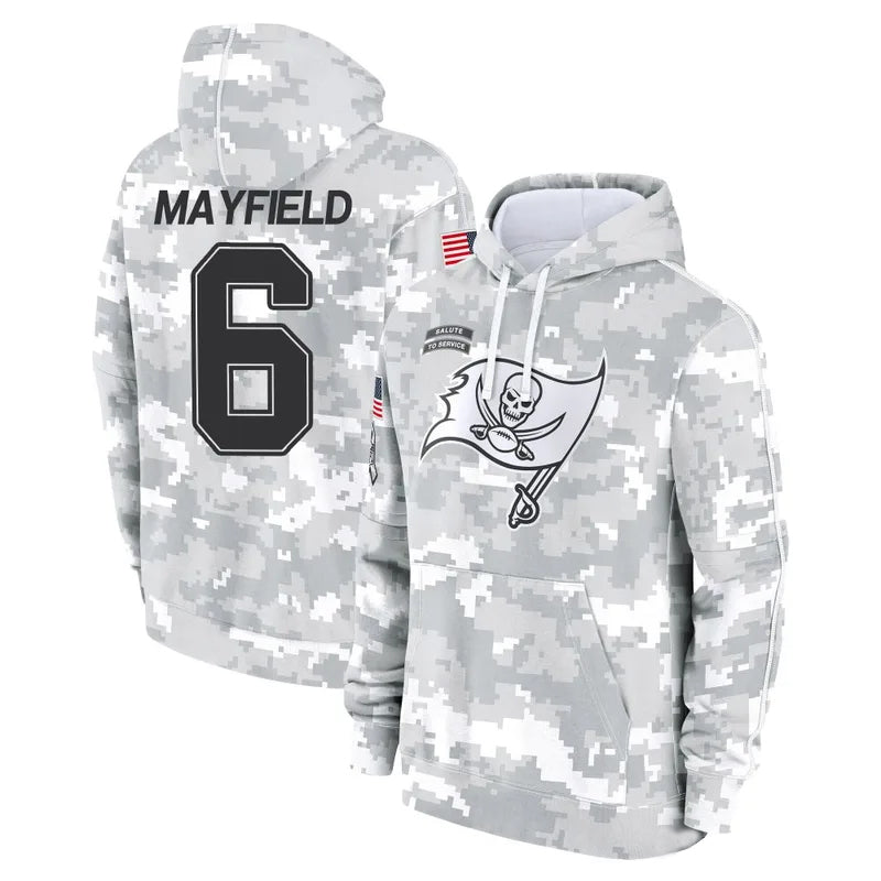 Ndoa TB.Buccaneers #6 Baker Mayfield Player Salute to Service Hoodies & T-Shirts Stitched Jerseys