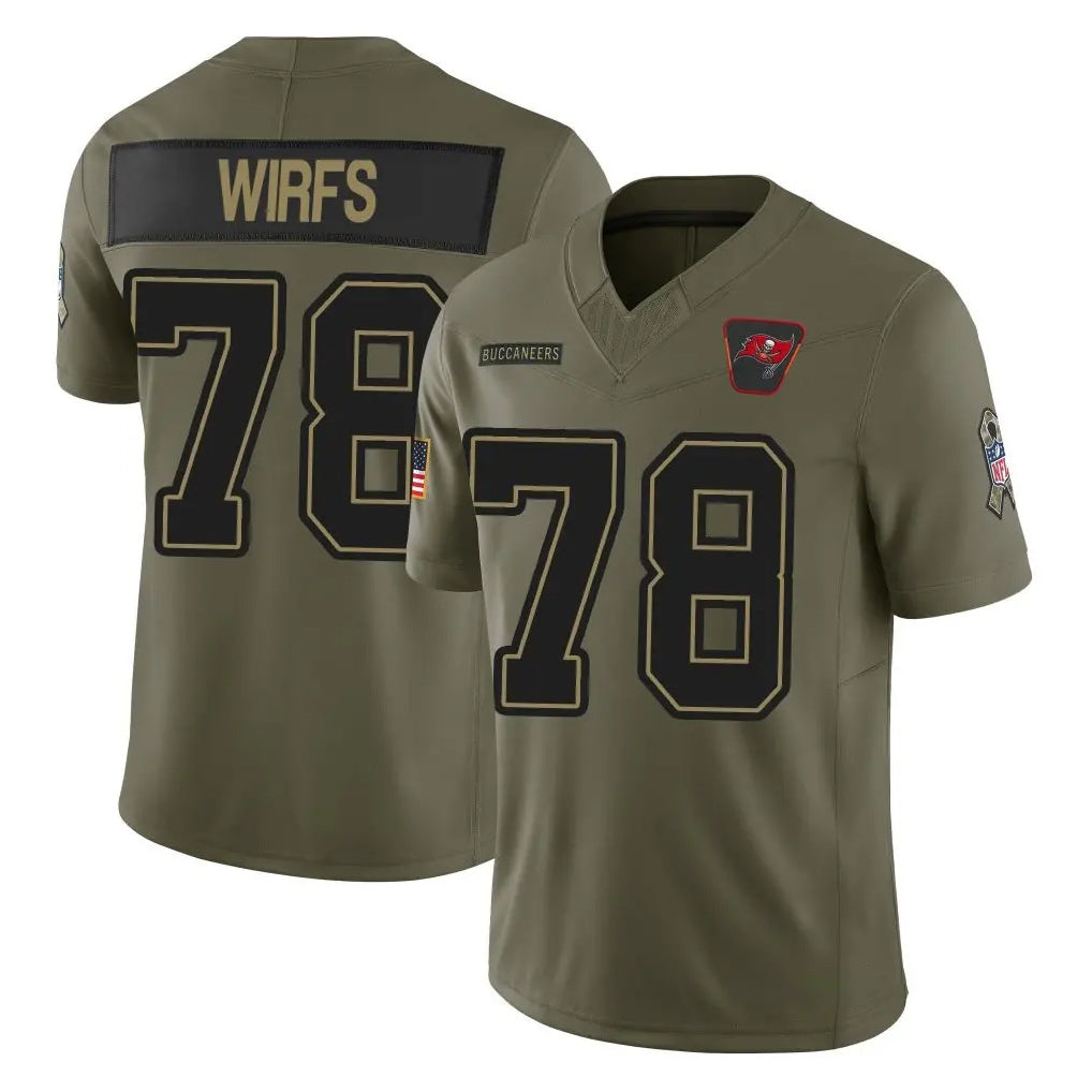 Ndoa TB.Buccaneers #78 Tristan Wirfs Player Olive 2025 Salute To Service Limited Home Game Stitched Jerseys