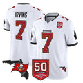 Ndoa TB.Buccaneers #7 Bucky Irving Player White 50th Season Vapor Limited Home Game Stitched Jerseys