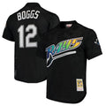Ndoa TB.Rays #12 Wade Boggs Player Black Mitchell & Ness Cooperstown Replica Stitched Jerseys
