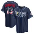 Ndoa TB.Rays #13 Junior Caminero Navy USA 250 Fourth of July Road Stadium Jersey