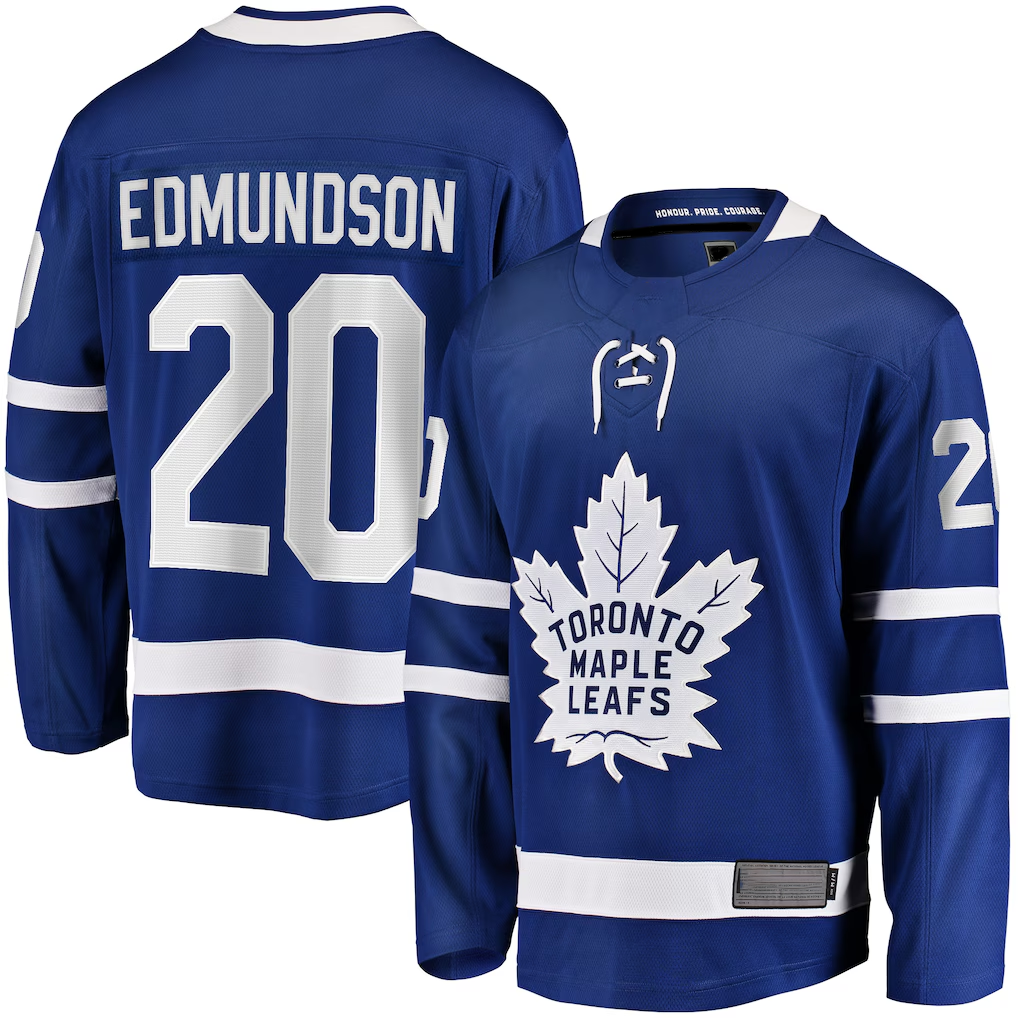Ndoa T.Maple Leafs #20 Joel Edmundson Blue Home Premier Breakaway Player Jerseys