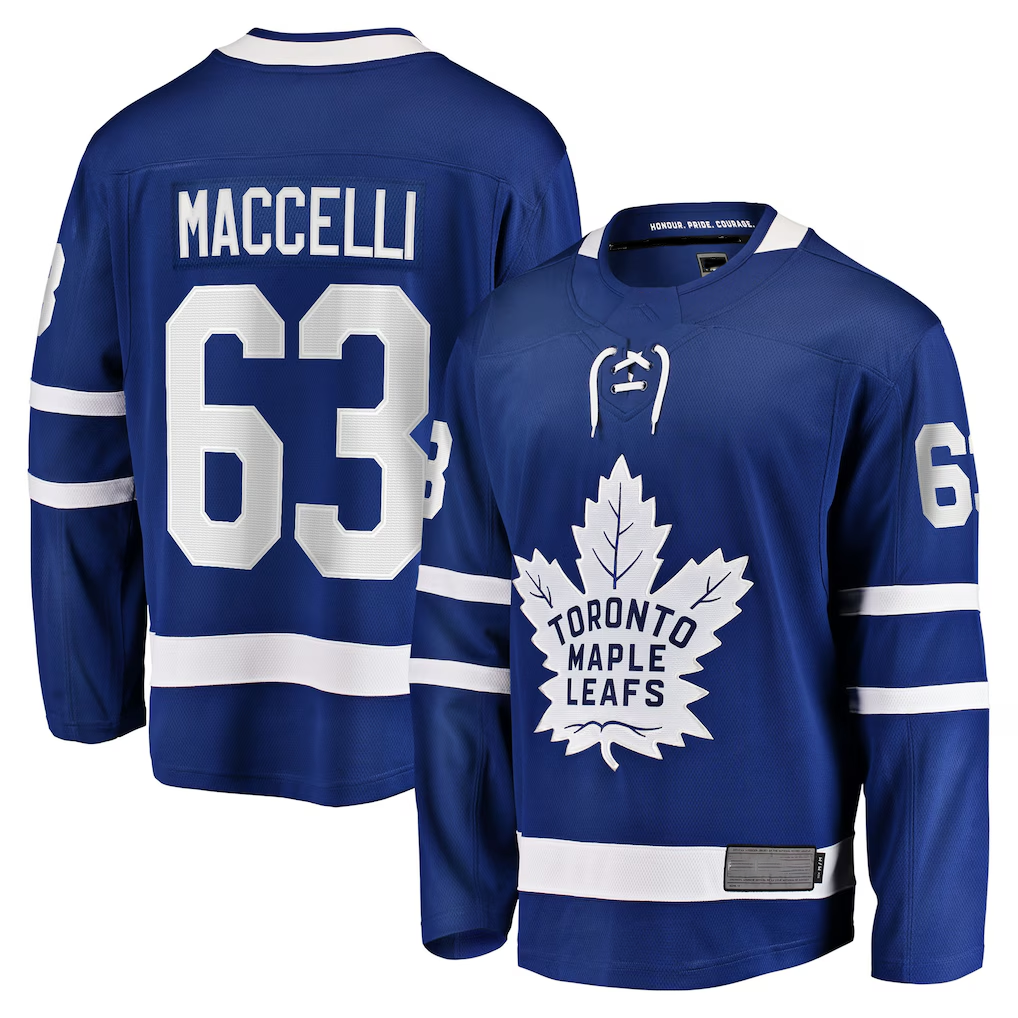 Ndoa T.Maple Leafs #63 Matias Maccelli Blue Home Breakaway Jerseys