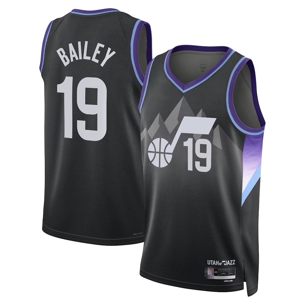 Ndoa U.Jazz #19 Ace Bailey Black Swingman Player Jerseys - Statement Edition