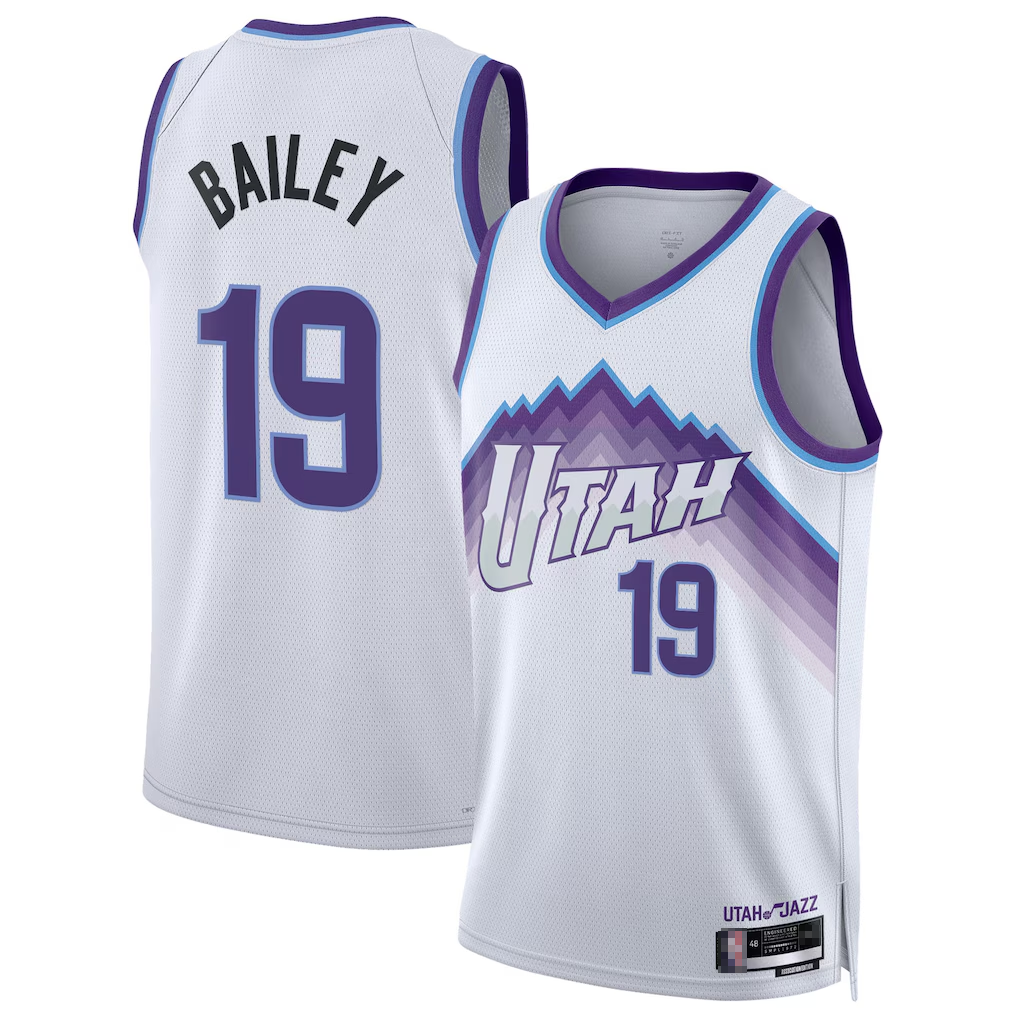 Ndoa U.Jazz #19 Ace Bailey White Swingman Jerseys- Association Edition